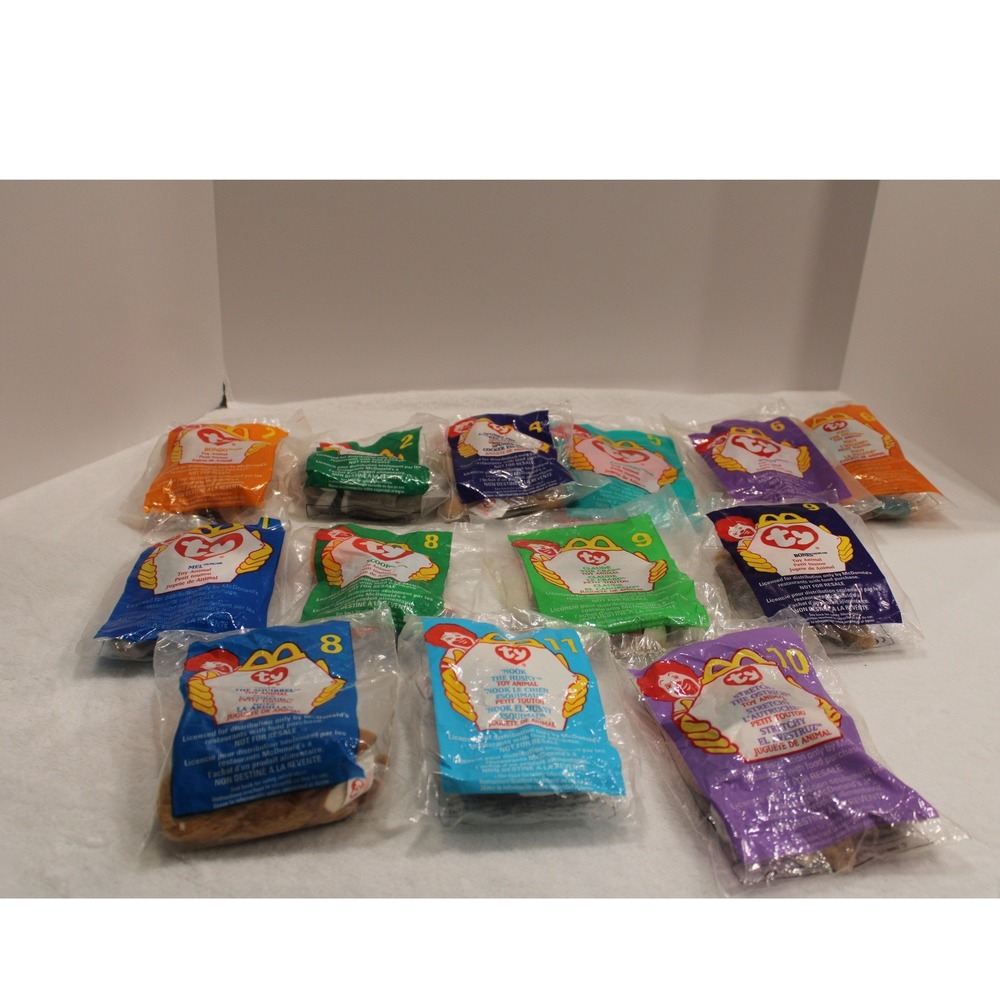 Vintage McDonalds Ty Teenie Beanie Babies Lot 11 + 1 Sealed Original Packaging
